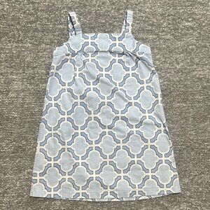 Lawrence and Lillian Blue and White quatrefoil sleeveless Dress size 6/7